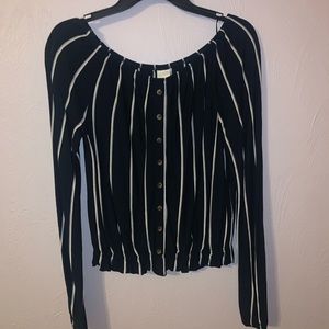 H&M stripes long sleeve blouse